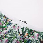 PJ PAUL JONES Men's 50 Vintage Tropical Print Swim Brief Square Leg Contrast Swimwear Swimsuit