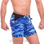 AoShuang Men 5 inches Inseam Swim Trunks Quick-Dry Camouflage Swimwear Mesh Liner Waterproof Beach Shorts