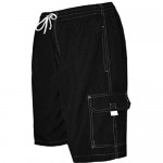 Coastal Revolution Men's Black Swim Trunk with Pockets X-Large Swim Shorts