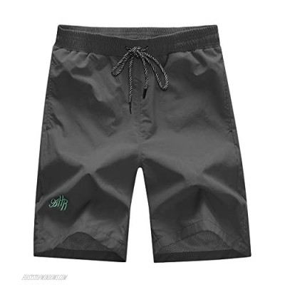 Earth Window Men's Beachwear Slim Fit Quick Dry Board Shorts Holidays Hawaii Swim Trunks with Deep Pockets