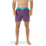 Men's Swim Trunks - Quick Dry with Pockets - Retro - Swimming Trunks - Swim Shorts - Purple (Small)