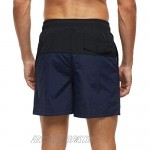 SILKWORLD Men's Swim Trunks Quick Dry Bathing Suit Beach Shorts with Mesh Lining Black/Navy-New X-Large