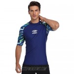 AXESEA Men's Short Sleeve Solid Swimsuit Sun Protection Rashguard Swim Shirt UPF 50+