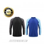 Mens Long Sleeve Crewneck Loose Fit Rashguard Sun Shirt with Black/Blue Color in Size S to XXL