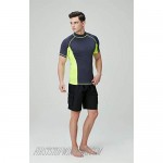 TSLA Men's Rash Guard Swim Shirts UPF 50+ Quick Dry Mid/Short Sleeve Swimming Shirt UV/SPF Water Surf Shirts