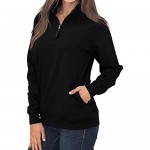 Artfish Women's Women Quarter Zip Casual Pullovers Lightweight Fleece Sweatshirts with Pockets