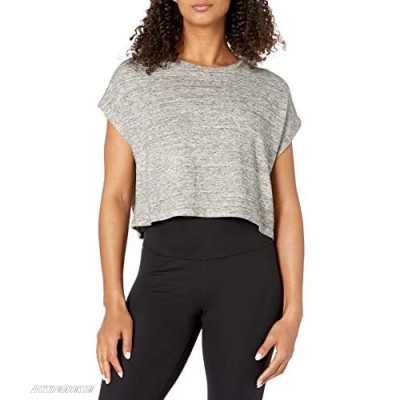  Brand - Core 10 Women's Soft French Terry Cropped Sleeveless Yoga Sweatshirt