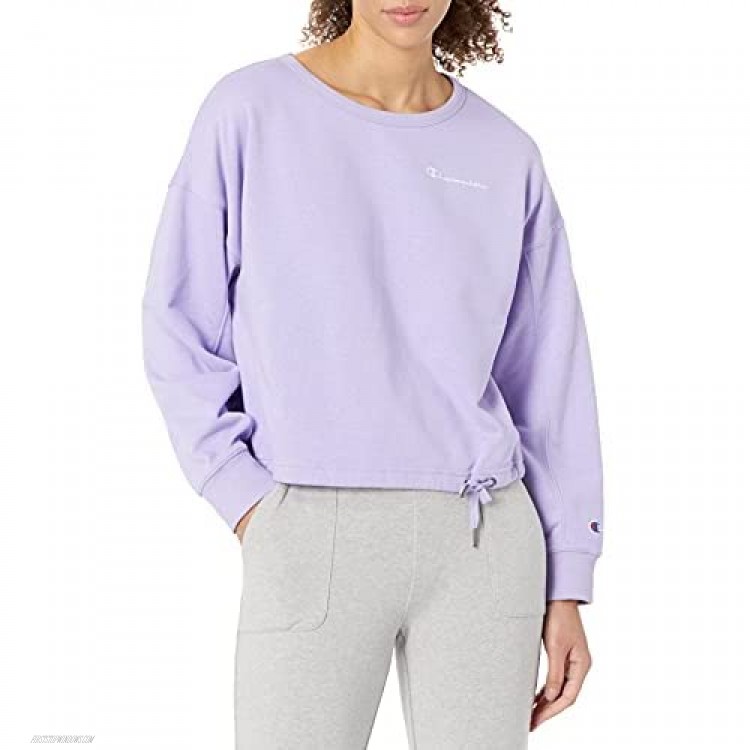 Champion Women's Campus French Terry Cropped Graphic Crew