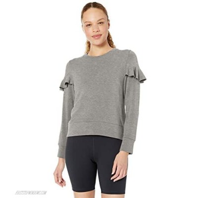 Core 10 Women's (XS-3X) Cloud Soft Yoga Fleece Ruffle Sleeve Crew Sweatshirt