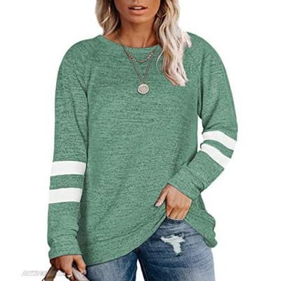 DOLNINE Plus Size Sweatshirts for Women Long Sleeve Oversized Tunic Tops