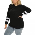 Plus Size Sweatshirts for Women Crewneck Oversized Tunic Tops Long Sleeve Shirts for Leggings (1X-4X)