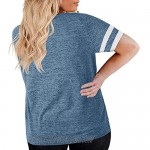 QACOHU Womens Long Sleeve Plus Size Crewneck Sweatshirts Striped Oversized Shirts (XL-4XL)