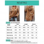REVETRO Womens V Neck Long Sleeve Henley Shirts Button Down Sweatshirts Hoodies Tunic Tops with Drawstring