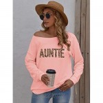 SENFURE Summer Tops for Womens Pullover Sweatshirts Tees Loose Casual Off The Shoulder Shirt Tunics