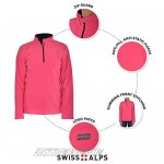 Swiss Alps Womens Quarter Zip Performance Polar Fleece Pullover Sweatshirt
