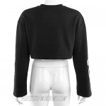 Women Wide Sleeve Crop Sweatshirt Dragon Top Loose Fit Casual Sports Gym Pullover Crop Top