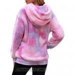 Yanekop Womens Fuzzy Fleece Sweatshirt Tie Dye Sherpa Pullover Oversized Hoodie With Pockets