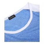YOTGAP Women's Baseball Tees Shirts Long Sleeve Color Block Loose Tunics Blouses Tops Blue M