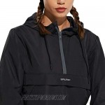 BALEAF Women's 1/2 Half Zip Lightweight Casual Hoodie Windbreaker Waterproof Pollover Hooded Pockets