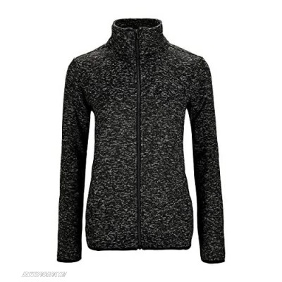 Dolcevida Women's Long Sleeve Sweater Fleece Zip Up Speckled Jacket with Pockets