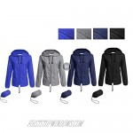Hount Women's Lightweight Hooded Raincoat Waterproof Packable Active Outdoor Rain Jacket (S-3XL)