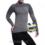 Slimour Women Quarter Zip Pullover Running Shirts Long Sleeve Activewear Tops Tight Workout