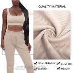 ACOSAP Women's 2 Piece Outfits Workout Long Sleeve Pullover Crop Top Jogger Pants Set Sweatsuits Tracksuits