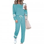 Nuofengkudu Lounge Sets for Women 2 Piece Sweatsuit Outfits Long Sleeve Top with Matching Pants Set