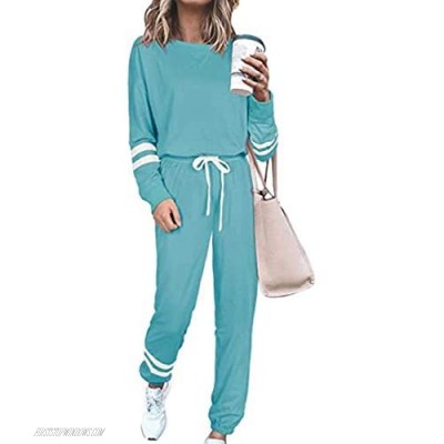Nuofengkudu Lounge Sets for Women 2 Piece Sweatsuit Outfits Long Sleeve Top with Matching Pants Set
