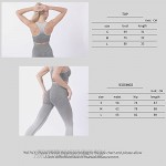 PDBQ Women's Workout Outfit 2 Pieces Tracksuit-Seamless Yoga Leggings and Stretch Sports Bra Gym Clothes Set