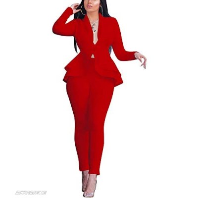 Sexy Two Piece Outfits for Women - 2 Pc Long Sleeve Pullover Crop Top + Skinny Pants Clubwear Tracksuits Matching Sets