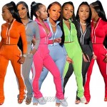 Two Piece Outfits for Women Tracksuit Long Sleeve Crop Top Jacket and Pants Jogging Suits Sweatsuit Sets