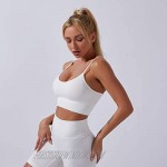 Women Seamless Workout Sets 2 Piece Yoga Outfits Tummy Control High Waist Leggings with Sport Bra Tracksuit Gym Clothes