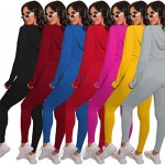 Women’s 2 Piece Outfits Sweatsuits Long Sleeve Pullover Sweatshirts Skinny Long Pants Tracksuit Set
