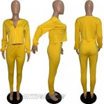 Womens Two Piece Tracksuit Set Casual Zipper Crop Top + Bodycon Long Pants Sweatsuit