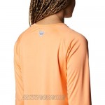 Columbia PFG Women’s Tidal Tee II Long Sleeve Shirt Breathable Quick Drying Bright Nectar/White Logo X-Small