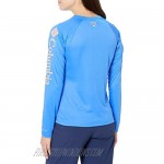 Columbia PFG Women’s Tidal Tee II Long Sleeve Shirt Breathable Quick Drying Harbor Blue/King Crab Logo Small