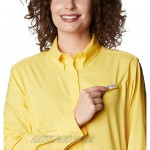 Columbia Women's PFG Tamiami II Long Sleeve Shirt UV Sun Protection Moisture Wicking Fabric Sun Glow X-Large
