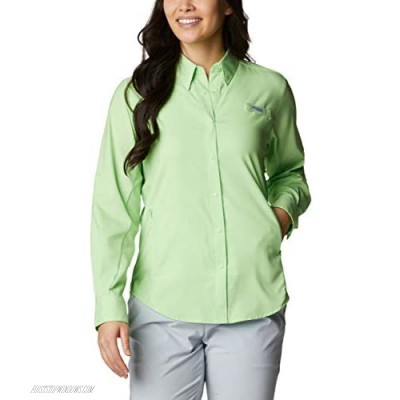Columbia Women's PFG Tamiami II Long Sleeve Shirt UV Sun Protection Moisture Wicking Fabric Lime Glow Large