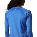 Columbia Women's PFG Tidal Tee Ii Long Sleeve W/Wicking & Uva Protection Stormy Blue/Light Coral Logo 1X