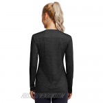 G4Free Women Long Sleeve Workout Shirt Black Sports Tee Comfort SPF Quick Dry Athletic for Yoga(Black S)
