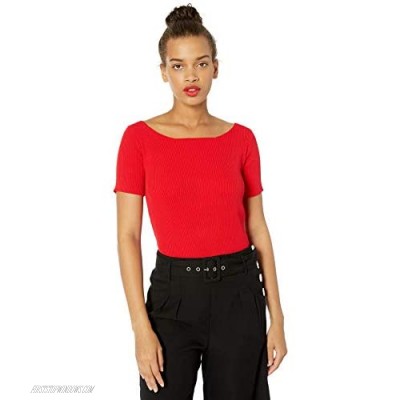 J.O.A. Women's Boat Neck Knit Top with Bow Back