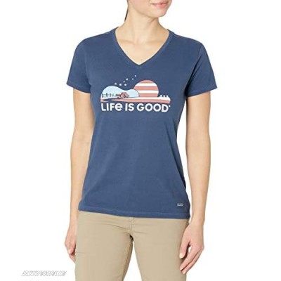 Life is Good Women's Crusher V-Neck Graphic T-Shirt