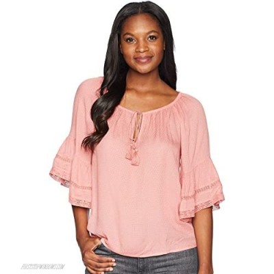 Lucky Brand Women's Bell Sleeve Peasant Top