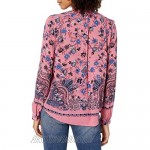 Lucky Brand Women's Scarf Paisley Popover Top