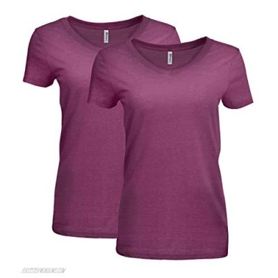 Marky G Apparel Women's Vintage Dye Short-Sleeve V-Neck T-Shirt (2 Pack)