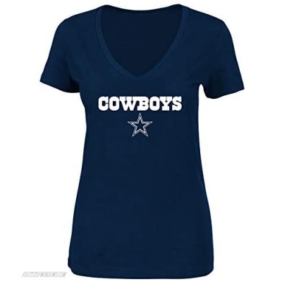 NFL Big & Tall Dallas Cowboys Women's Shortsleeve T Shirt Navy Heather 4X