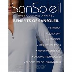 SanSoleil SolCool 3/4 Sleeve Print Mock Shirt
