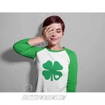 St Patricks Day Shirt Women Irish Green Clover Heart 3/4 Raglan T-Shirt