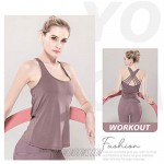 Women's Workout Yoga Tops Sportswear Clothes Activewear Built in Bra Tank Tops for Women